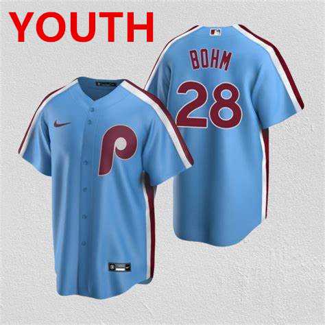 Youth Philadelphia Phillies #8 Alec Bohm Blue Cool Base Nike Jersey Dzhi->alabama crimson tide->NCAA Jersey